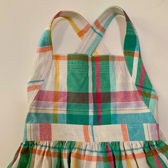 NWT REISS | Girls Matilda Jr. Cross Back Green Check Plaid Dress | Size 8-9Y - Picture 3 of 9